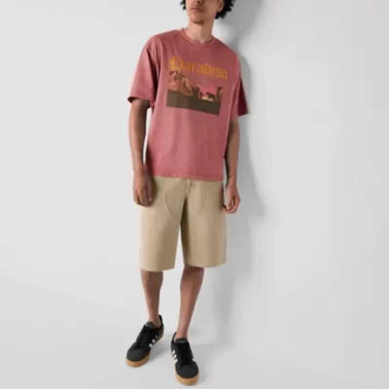 Arizona Mens Crew Neck Short Sleeve Boxy Fit Graphic T-Shirt