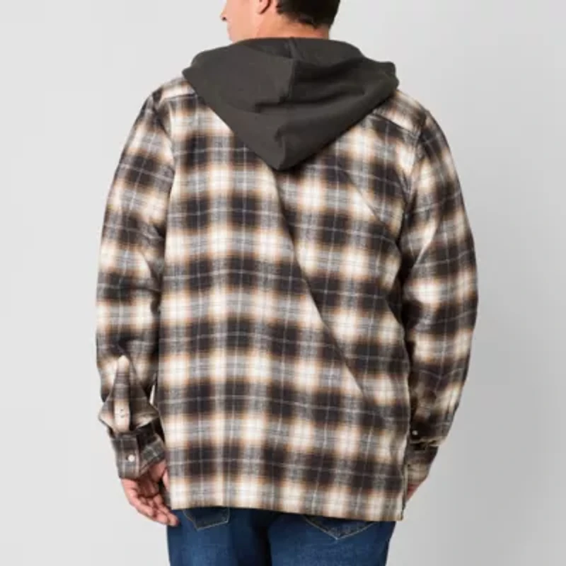 Arizona Mens Big and Tall Hooded Flannel