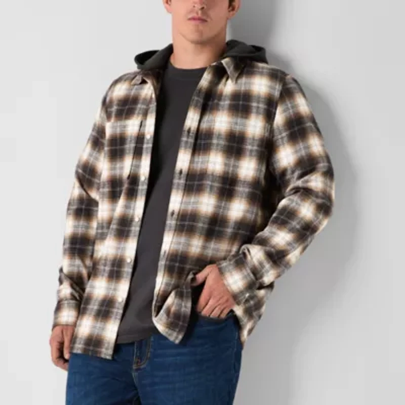 Arizona Mens Big and Tall Hooded Flannel