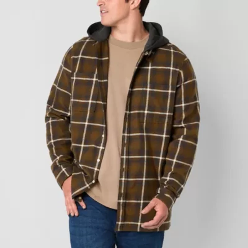 Arizona Mens Big and Tall Hooded Flannel