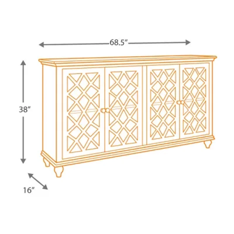 Signature Design by Ashley® Mirimyn Storage Accent Cabinet with Four Lattice Doors