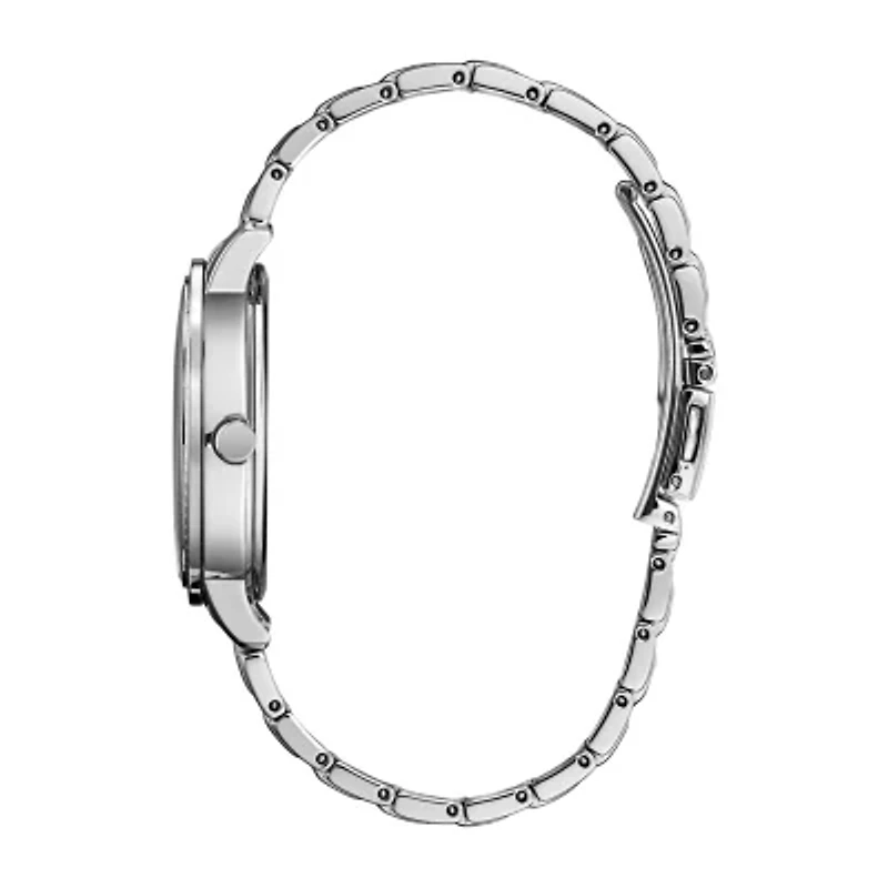 Citizen Silhouette Crystal Womens Crystal Accent Silver Tone Stainless Steel Bracelet Watch Fe7040-53e