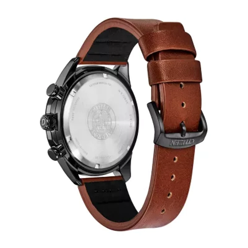 Citizen Mens Chronograph Brown Leather Strap Watch At2447-01e