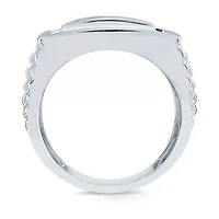 Mens 1 1/2 CT. T.W. Natural White Diamond 10K White Gold Fashion Ring