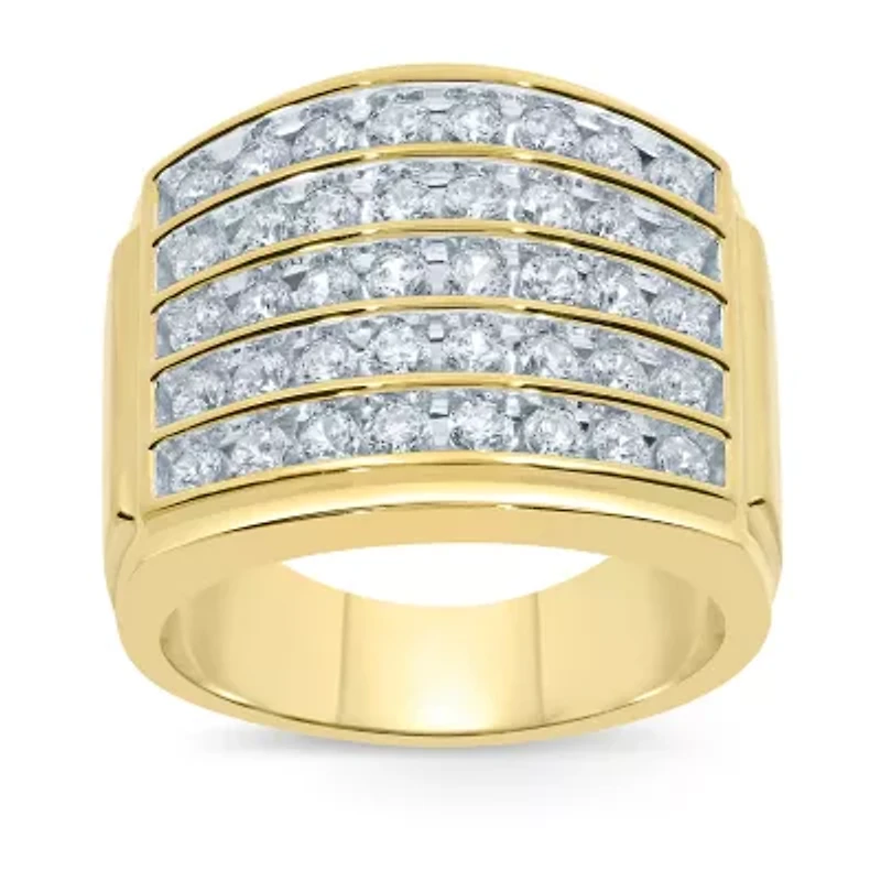 Mens 2 CT. T.W. Natural White Diamond 10K Gold Fashion Ring