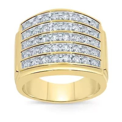 Mens 2 CT. T.W. Natural White Diamond 10K Gold Fashion Ring
