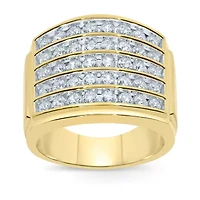 Mens 2 CT. T.W. Natural White Diamond 10K Gold Fashion Ring