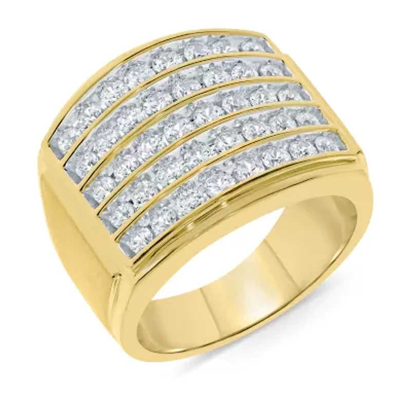 Mens 2 CT. T.W. Natural White Diamond 10K Gold Fashion Ring