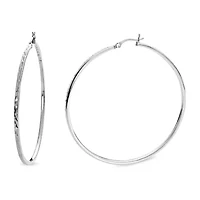 Womens Sterling Silver 60mm Hoop Earrings