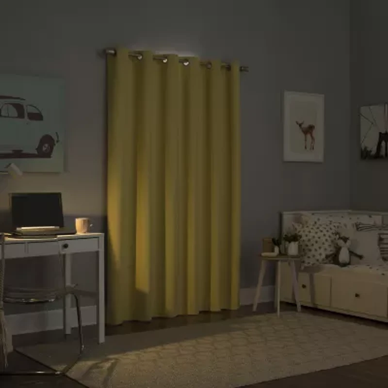 Sun Zero Harper Grommet Top Energy Saving 100% Blackout Single Curtain Panel