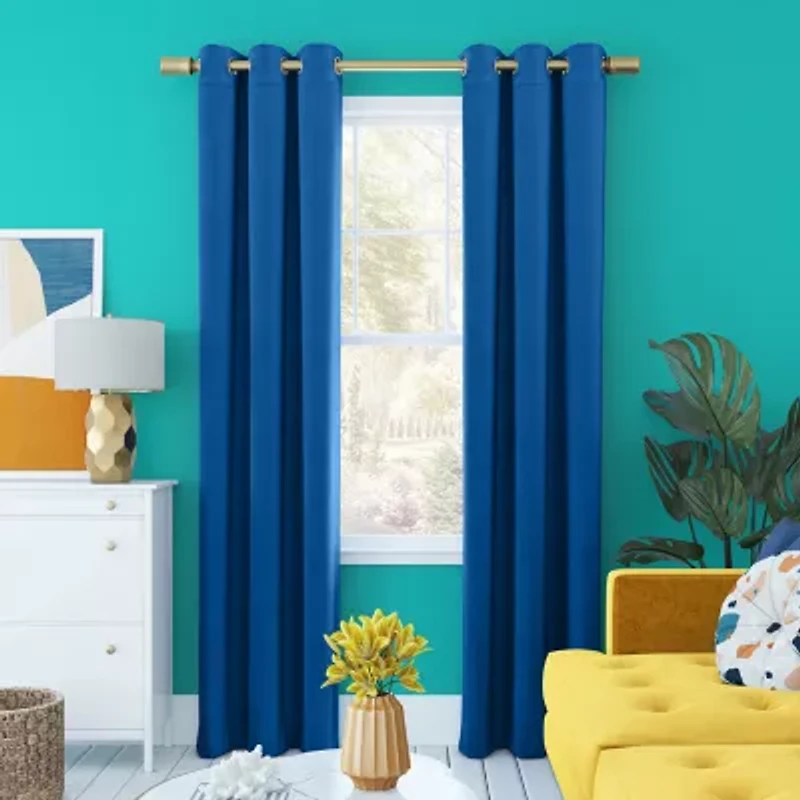 Sun Zero Harper Grommet Top Energy Saving 100% Blackout Single Curtain Panel