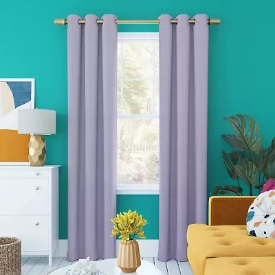 Sun Zero Harper Grommet Top Energy Saving 100% Blackout Single Curtain Panel