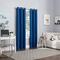 Sun Zero Harper Grommet Top Energy Saving 100% Blackout Single Curtain Panel