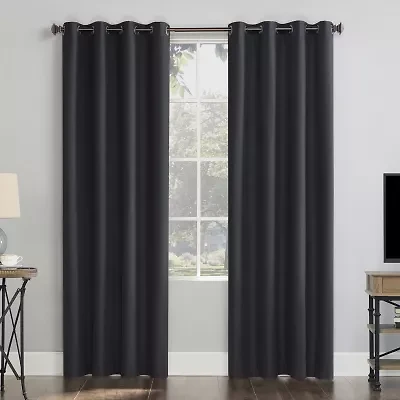 Sun Zero Array Grommet Top Energy Saving 100% Blackout Single Curtain Panel