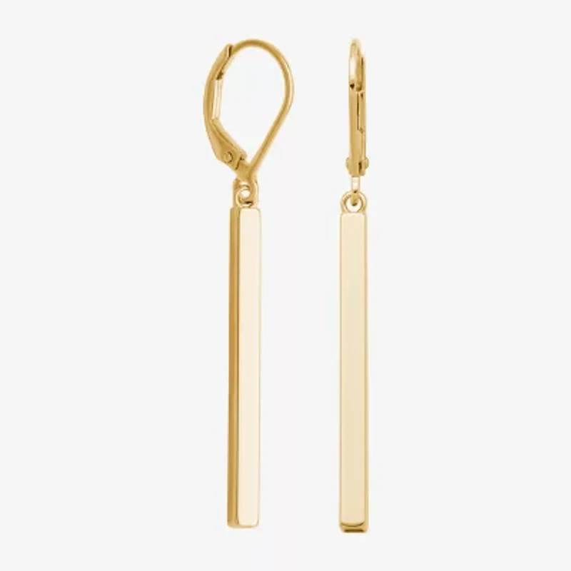 Womens 18K Gold Over Silver Drop Earrings