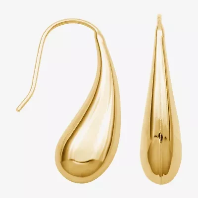 Teardrop Womens 18K Gold Over Silver Drop Earrings