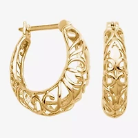 Womens 18K Gold Over Silver 20.8mm Hoop Earrings