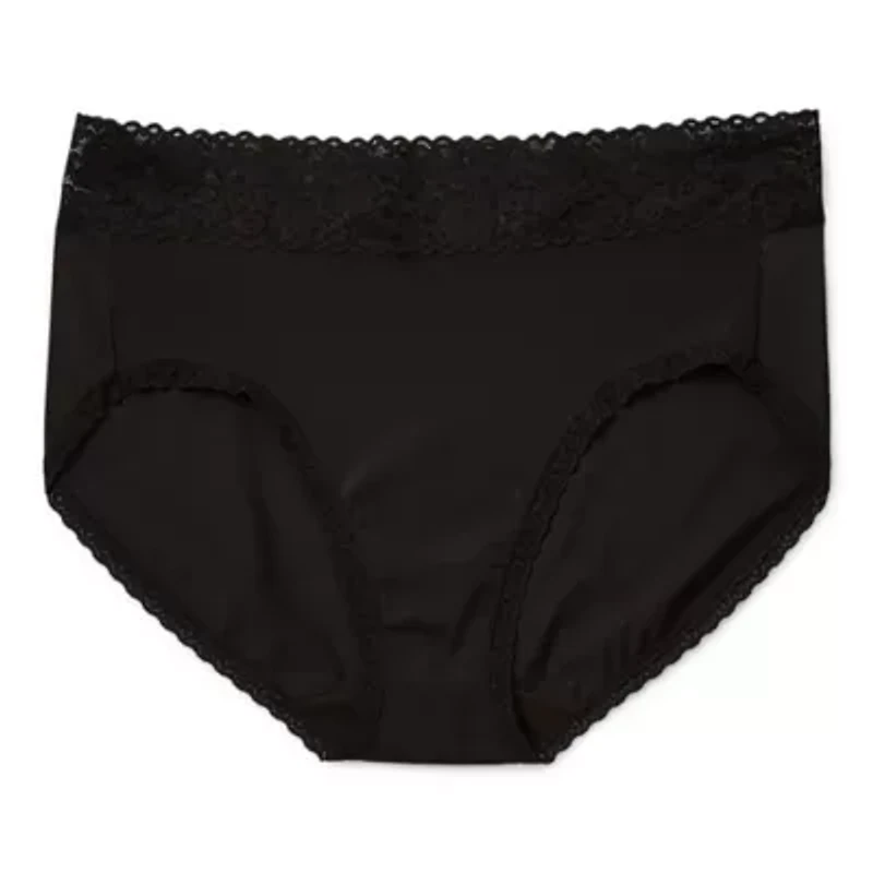 Ambrielle Everyday High Cut With Lace Trim Panty