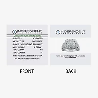 (H-I / I1) Womens 4 CT. T.W. Lab Grown White Diamond 14K Gold Cushion Cluster Cocktail Ring