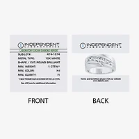 (H-I / I1) Mens 5MM 1 CT. T.W. Lab Grown White Diamond 10K Gold Wedding Band