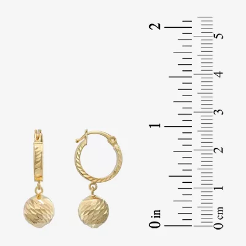 Womens 14K Gold 25mm Ball Hoop Earrings