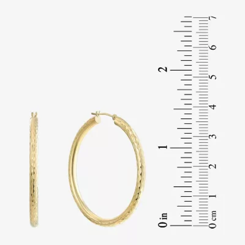 Womens 14K Gold 40mm Round Hoop Earrings