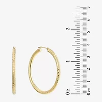 Womens 14K Gold 40mm Round Hoop Earrings