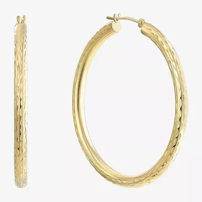 Womens 14K Gold 40mm Round Hoop Earrings