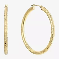 Womens 14K Gold 40mm Round Hoop Earrings