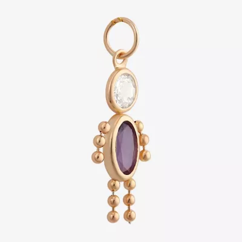 10K Gold February Birthstone Babies Boy Charm