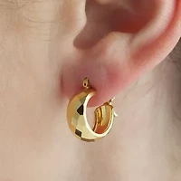 Womens 24K Gold Over Silver 18mm Hoop Earrings