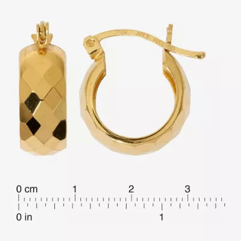 Womens 24K Gold Over Silver 18mm Hoop Earrings