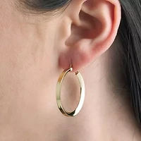 Womens 24K Gold Over Silver 30mm Hoop Earrings