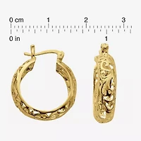 Womens 24K Gold Over Silver 23mm Hoop Earrings