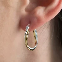 Womens 24K Gold Over Silver 18mm Hoop Earrings