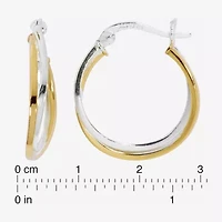 Womens 24K Gold Over Silver 18mm Hoop Earrings