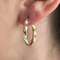 Womens 24K Gold Over Silver Drop Earrings