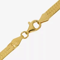 Made in Italy Womens 24K Gold Over Silver 18 Inch Herringbone Chain Necklace