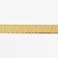 Made in Italy Womens 24K Gold Over Silver 18 Inch Herringbone Chain Necklace