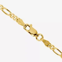 Made in Italy Womens 24K Gold Over Silver 20 Inch Figaro Chain Necklace