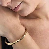 Womens 24K Gold Over Silver Bangle Bracelet
