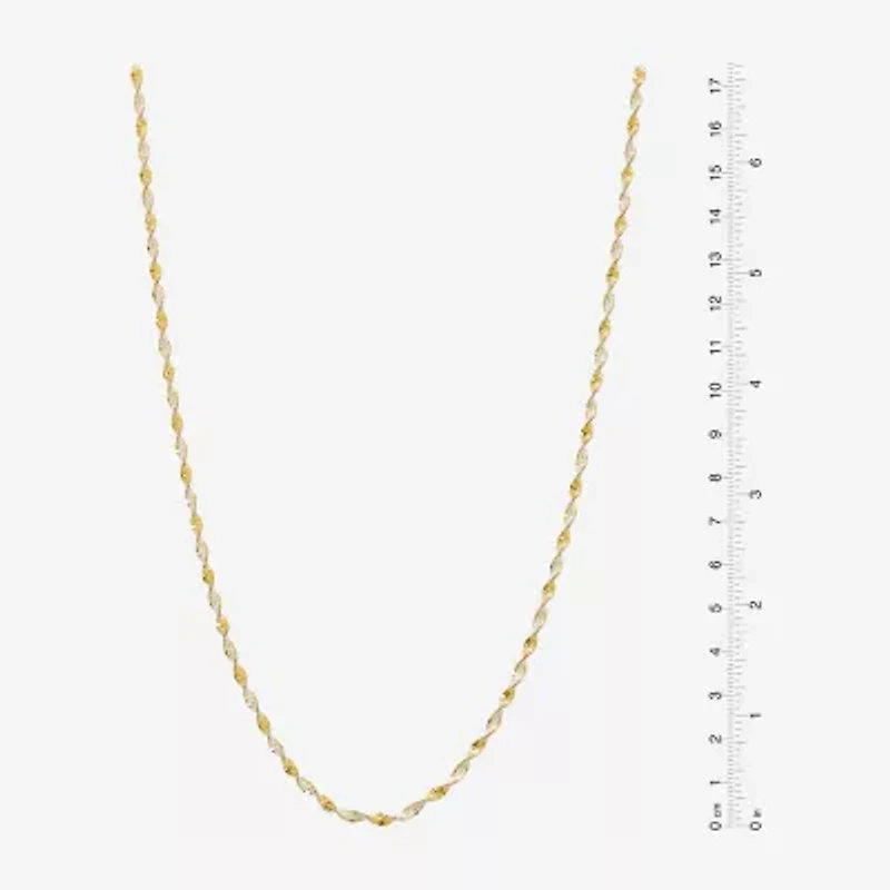 Made in Italy Womens 24K Gold Over Silver Sterling Silver 18 Inch Singapore Chain Necklace