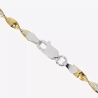 Made in Italy Womens 24K Gold Over Silver Sterling Silver 18 Inch Singapore Chain Necklace