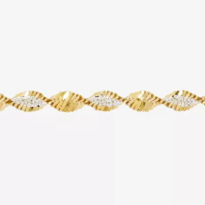 Made in Italy Womens 24K Gold Over Silver Sterling Silver 18 Inch Singapore Chain Necklace