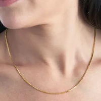 Made in Italy Womens 24K Gold Over Silver Sterling Silver Inch Box Chain Necklace