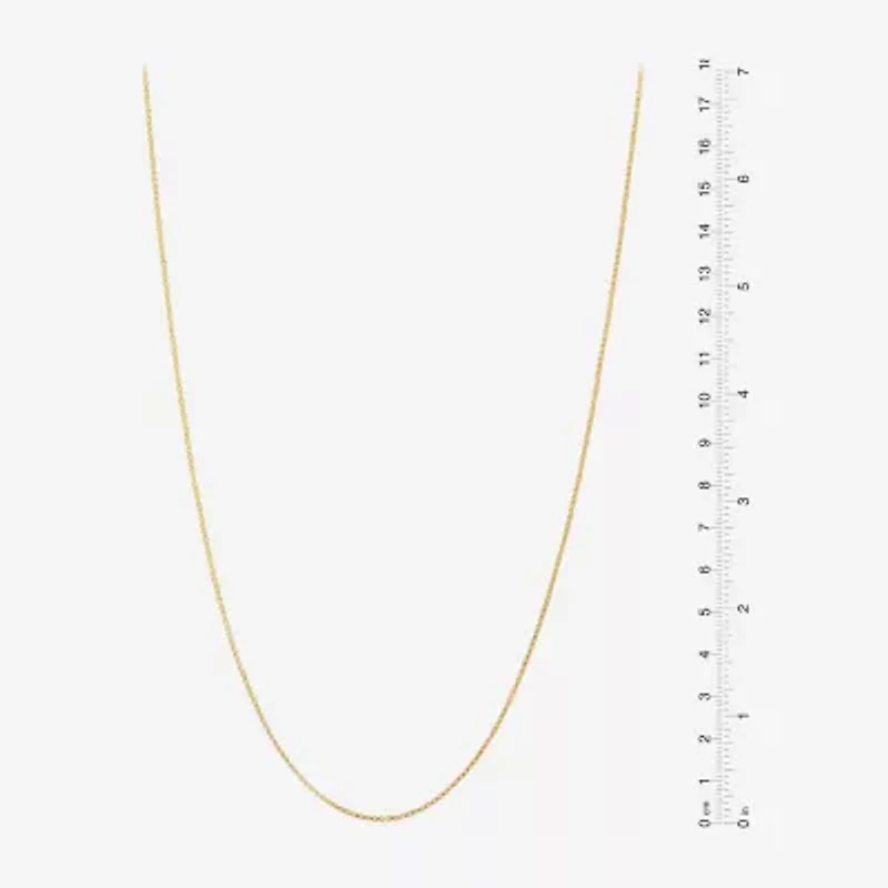 Made in Italy Womens 24K Gold Over Silver Sterling Silver Inch Box Chain Necklace