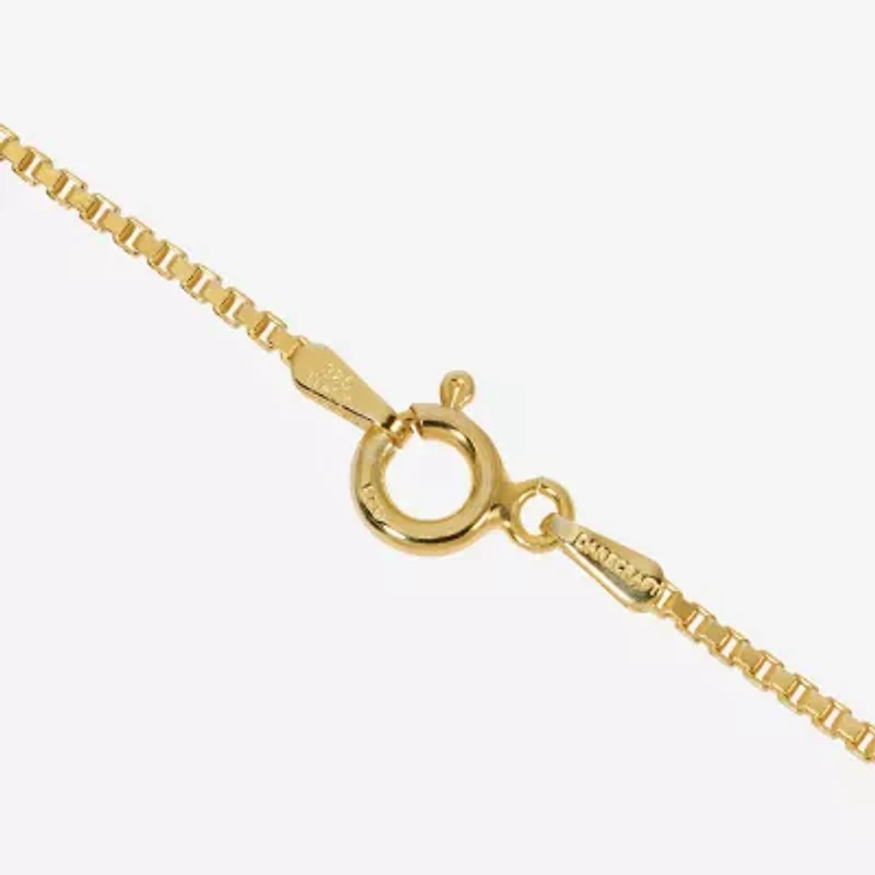 Made in Italy Womens 24K Gold Over Silver Sterling Silver Inch Box Chain Necklace