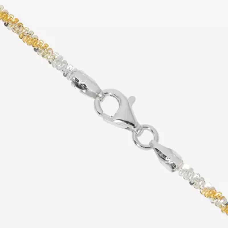 Made in Italy Womens 24K Gold Over Silver Sterling Silver 18 Inch Chain Necklace
