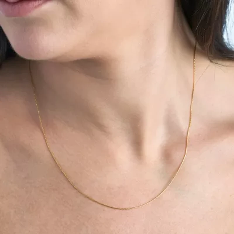 Made in Italy Womens 24K Gold Over Silver Sterling Silver Inch Link Chain Necklace