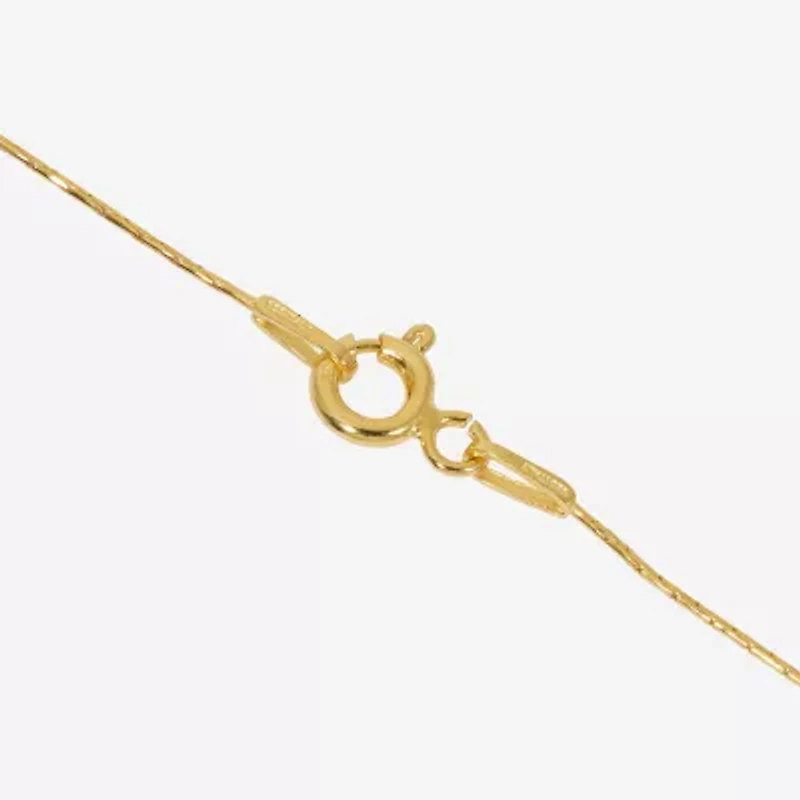 Made in Italy Womens 24K Gold Over Silver Sterling Silver Inch Link Chain Necklace